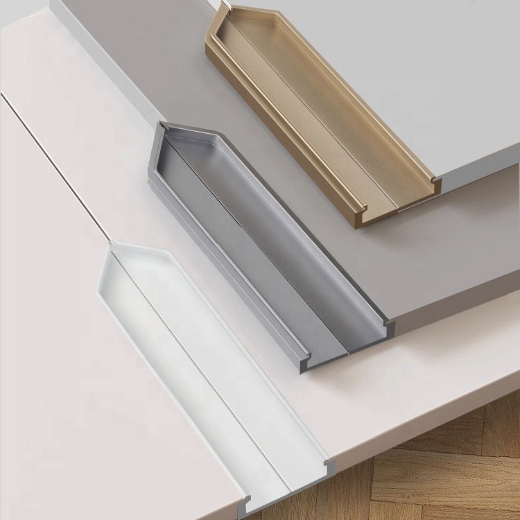 New Style Aluminum Embedded Wardrobe Concealed Long Handle Invisible Cabinet Door Handle Hidden Drawer Handle