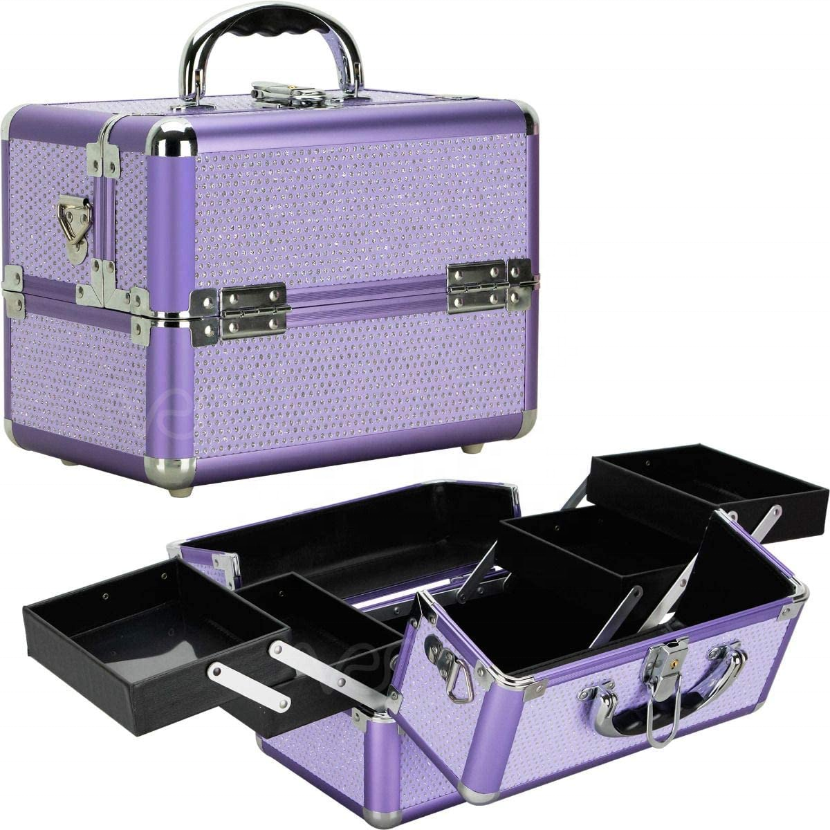 professional aluminum cosmetic case delicate vanity box top grade makeup case