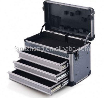 Aluminum us general truck tool box with roller guide drawers