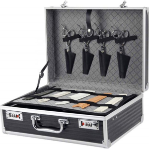 Portable Professional Aluminum Barber Toolbox, Suitcase Hairdressing Flight Case,Password Case