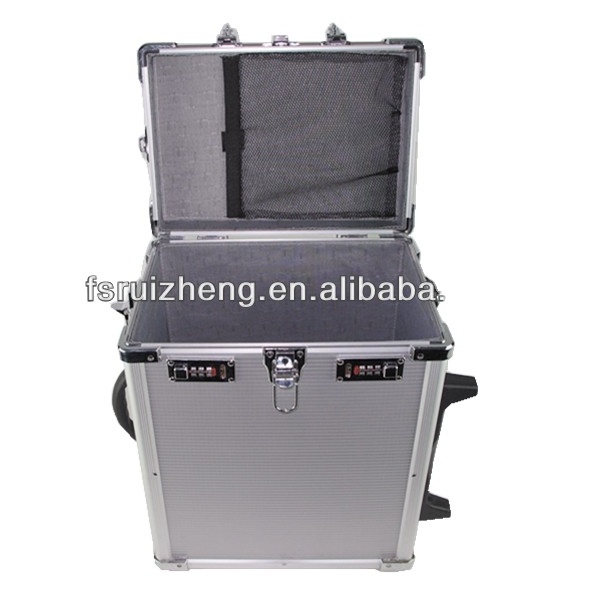 Top open Pro aluminum trolley case with combination lock