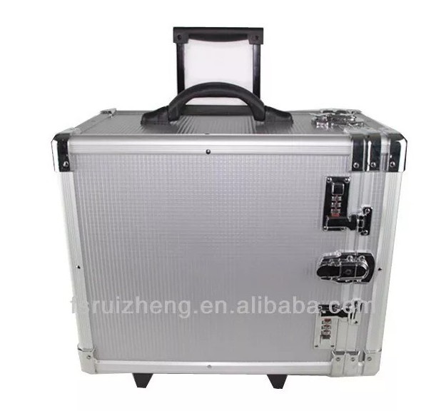 Top open Pro aluminum trolley case with combination lock