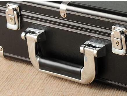 Professional Black PU Leather Aluminum Tool Briefcase