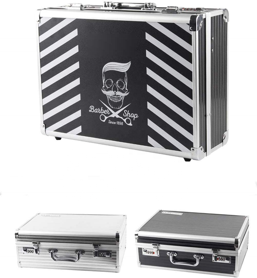 Portable Professional Aluminum Barber Toolbox, Suitcase Hairdressing Flight Case,Password Case