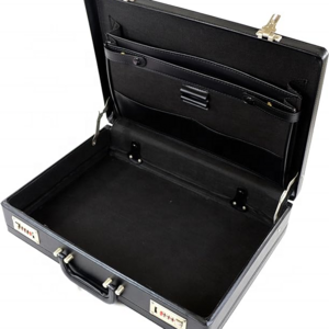 Mens Professional Leather Look Executive Black Briefcase with Combination Locks