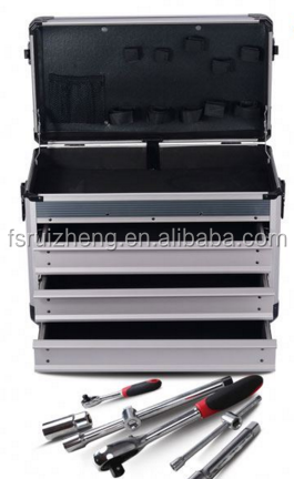 Aluminum us general truck tool box with roller guide drawers