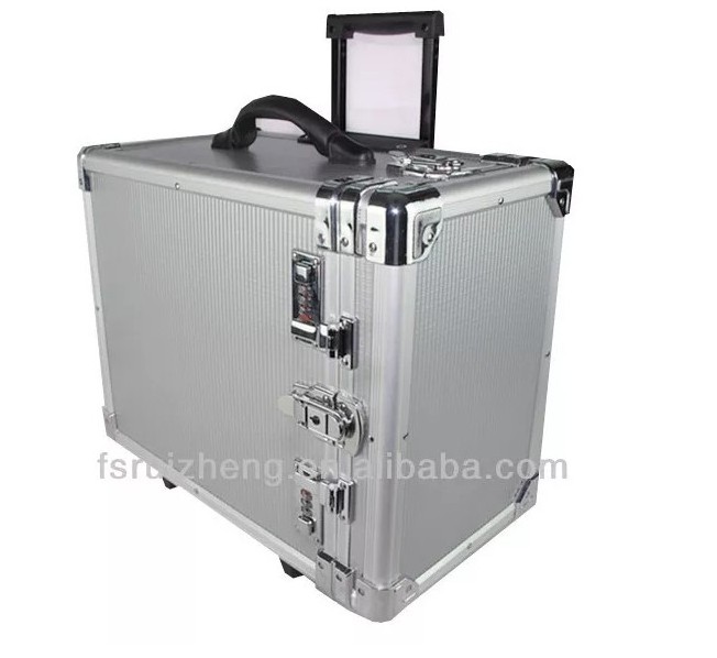 Top open Pro aluminum trolley case with combination lock