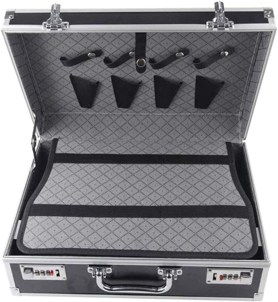 Portable Professional Aluminum Barber Toolbox, Suitcase Hairdressing Flight Case,Password Case