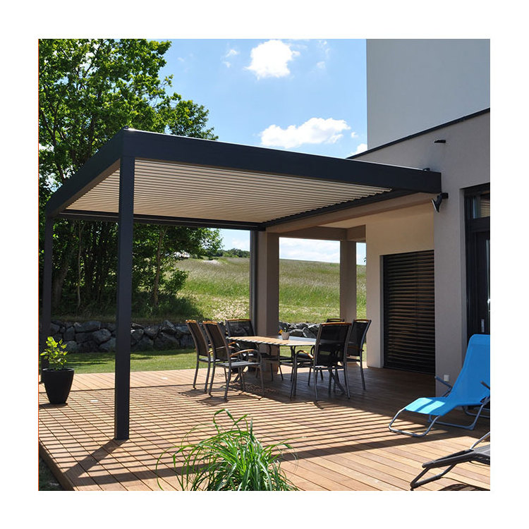 Modern bioclimatique electric louvre aluminium frame garden gazebo outdoor pergola sysyem kit