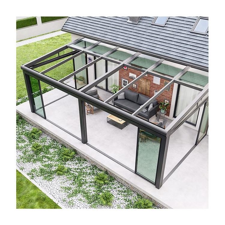 China supplier prefabricated pergola indoor growing greenhouse aluminum prefab sunroom