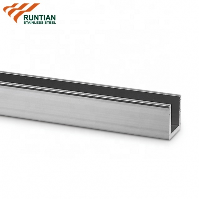 Custom Color Polished 304 316 Stainless Steel Slot Glass SS U Channel