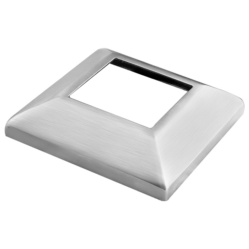 Square Stair 2 Inch Pipe Cover Balustrade 304 316 Stainless Steel Handrail Base Plate Cover Railing Post Base Covers