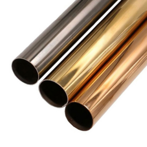 Inox 201 304 316 Golden Stainless Steel Pipe Gold Mirror Stainless Steel Round Tube From China Foshan Market