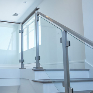 Modular Balustrade Railing Balcony Custom Square Tube Stainless Steel Inside Glass Railings