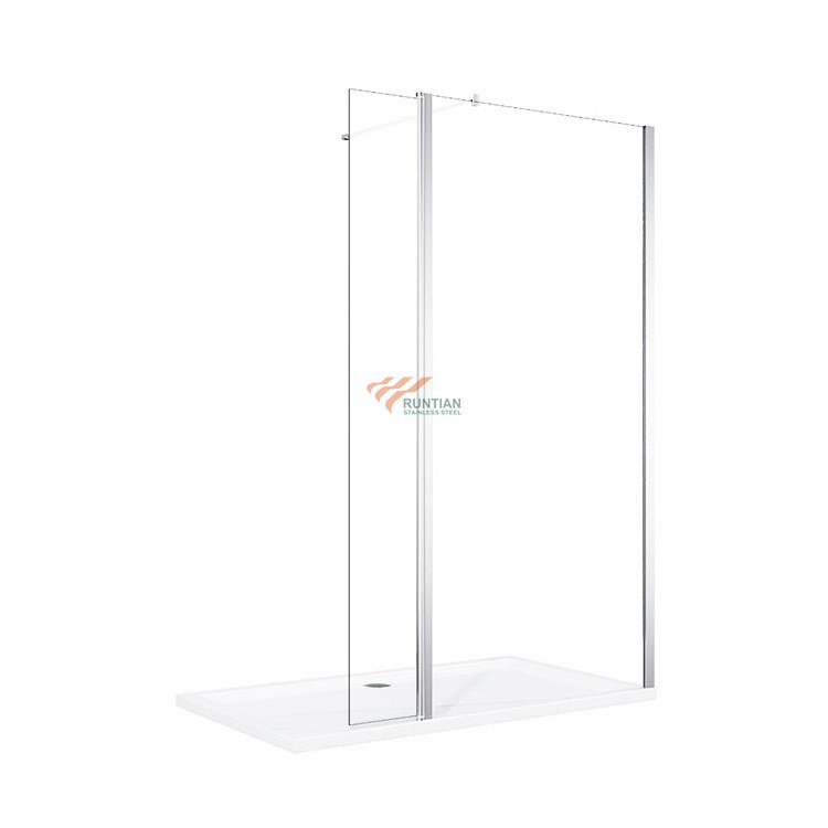 Corner neo angle duschkabine tempered shower douche glass enclosures folding doors with roller