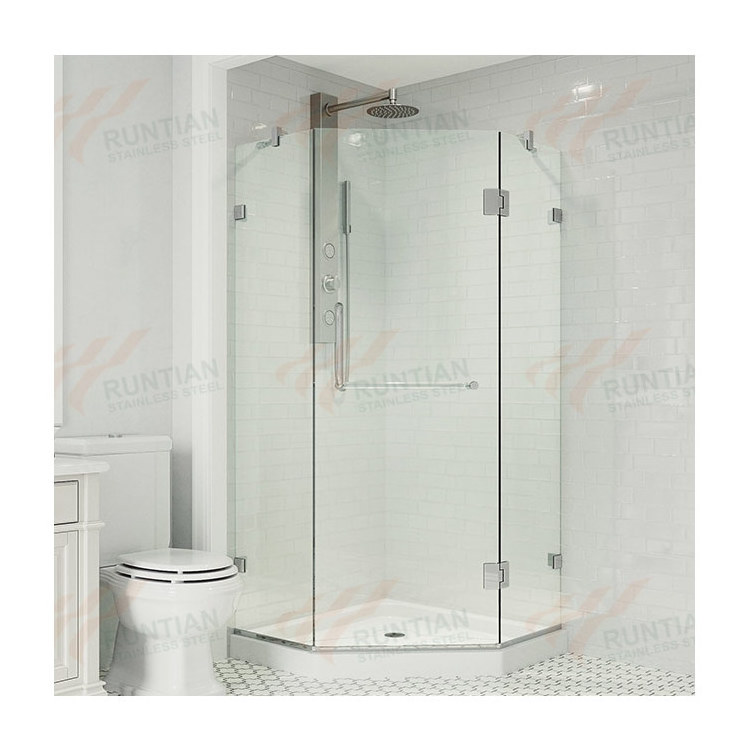 Offset quadrant aluminum camping shower cubicles bathroom cabin enclosure with aluminium profile door