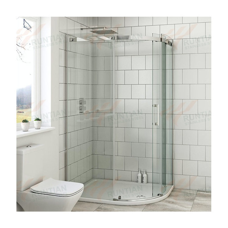 Offset quadrant aluminum camping shower cubicles bathroom cabin enclosure with aluminium profile door