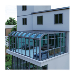 Modern retractable garden winter solarium glass room container sunroom for sale