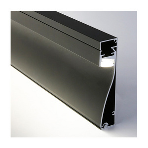 Factory wholesale aluminum black skirting board skirting profiles with led lights