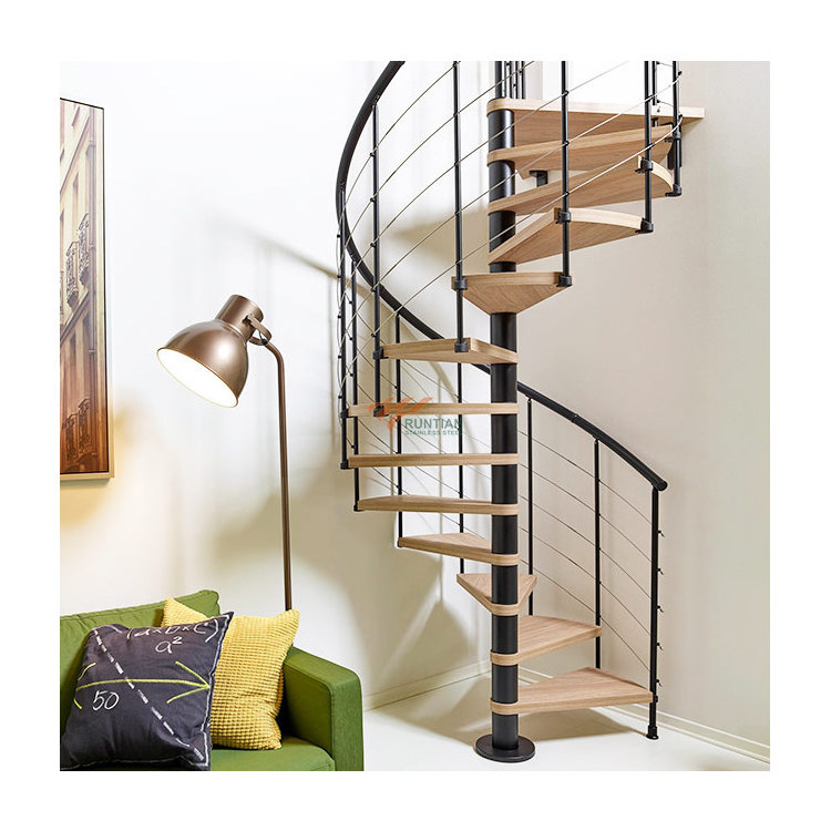 Commercial residential internal iron stair dual beam design oak pine wooden glass tread white metal staircase