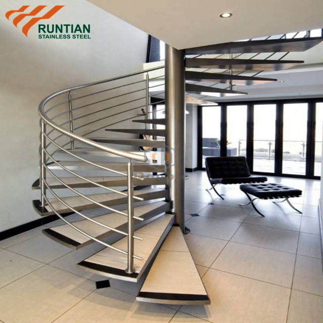 Factory price cheap prices used arc spiral iron railing staircase for small spaces