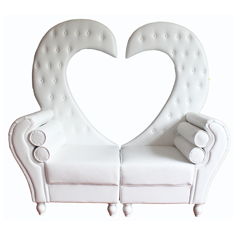 Modern Antique Solid Wood Wedding Love Chair Pink Leather Sofa Throne for Hotel Furniture School Packed with Care