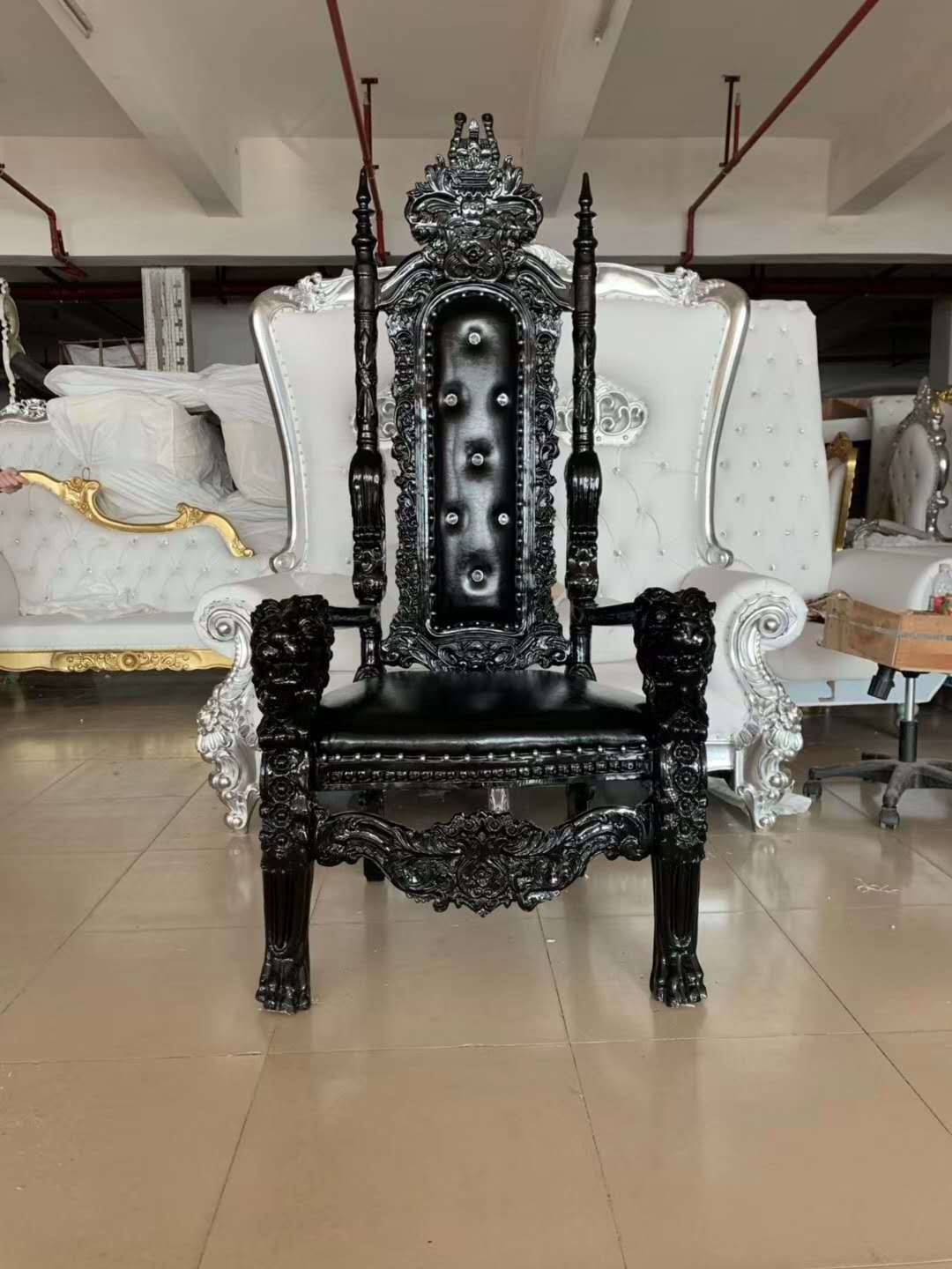 Modern Luxury King Throne Chair for Wedding Black Bride and Groom Chair for Dining Outdoor Living Room Hotel Chairs