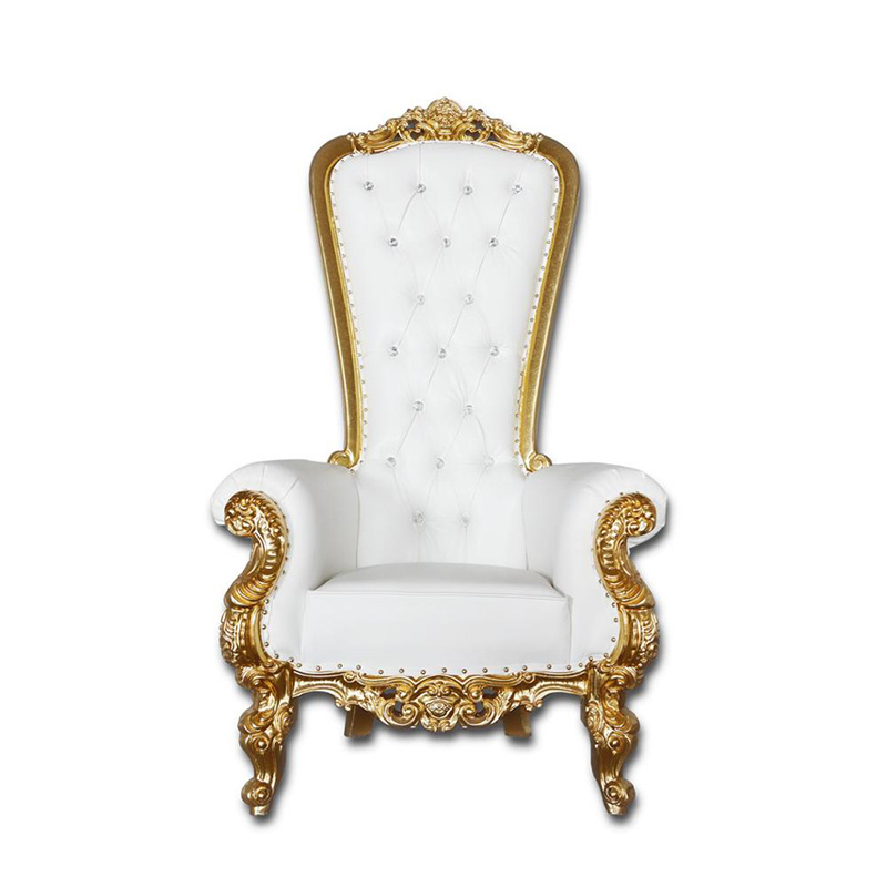 Modern High Back Wedding King Throne Chair Antique Style for Bride and Groom for Hotel Villa Dining Furniture Rental