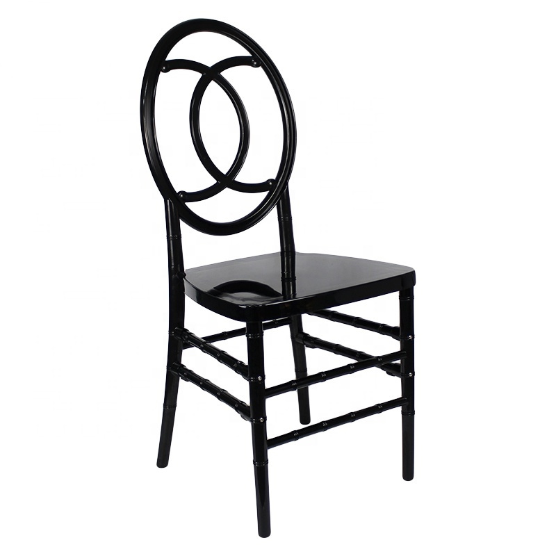 Black wedding and event furniture plastic resin wedding acrylic dining chair phoenix chair