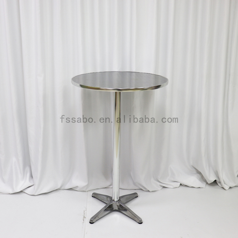 Wholesale sliver High Quality Top Banquet Party Round Bar Folding Cocktail Tables for Events used bar table  for events wedding