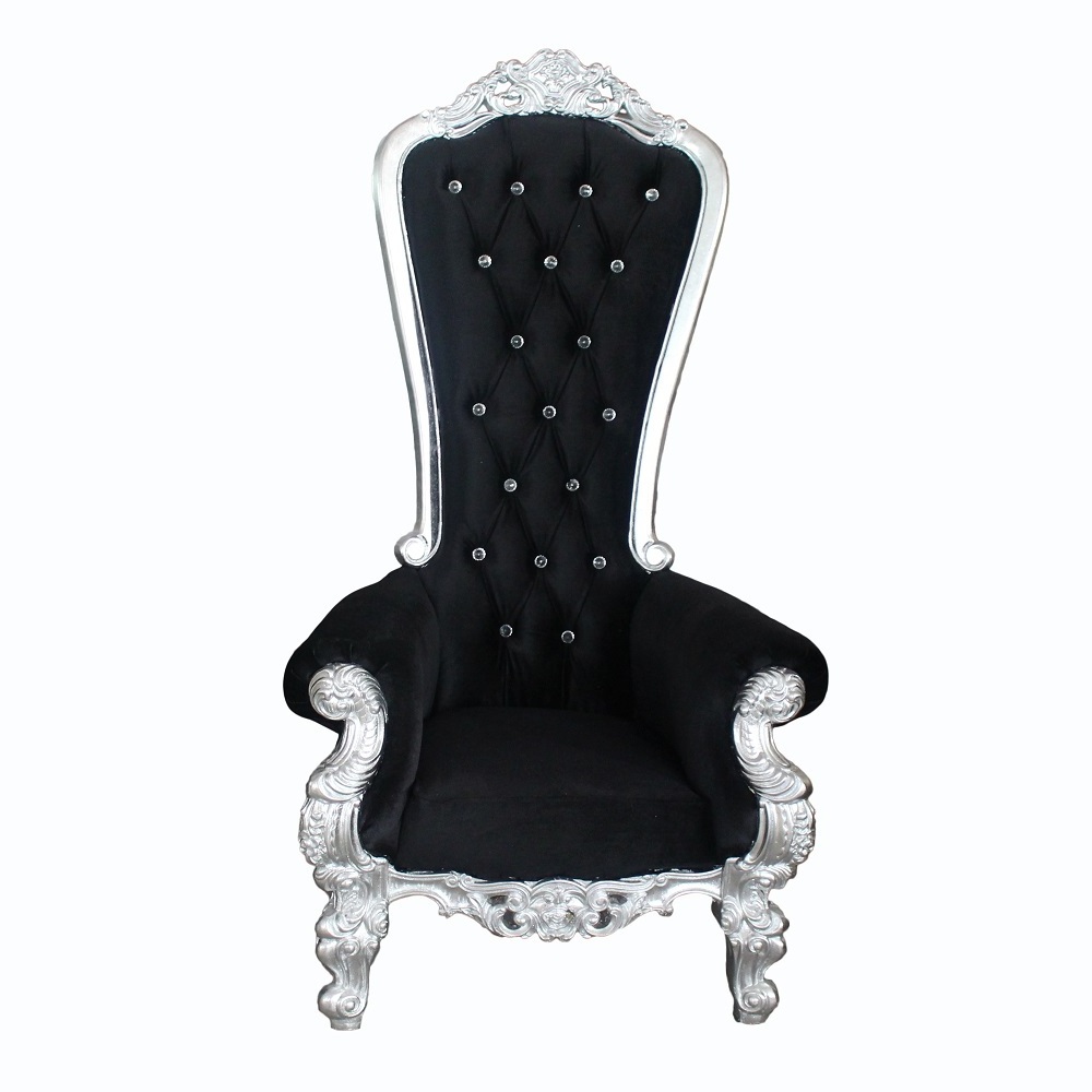 Luxury  fancy high back wedding chair king and queen throne chairs for sale