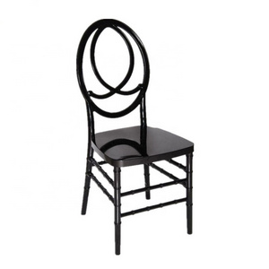 Black wedding and event furniture plastic resin wedding acrylic dining chair phoenix chair