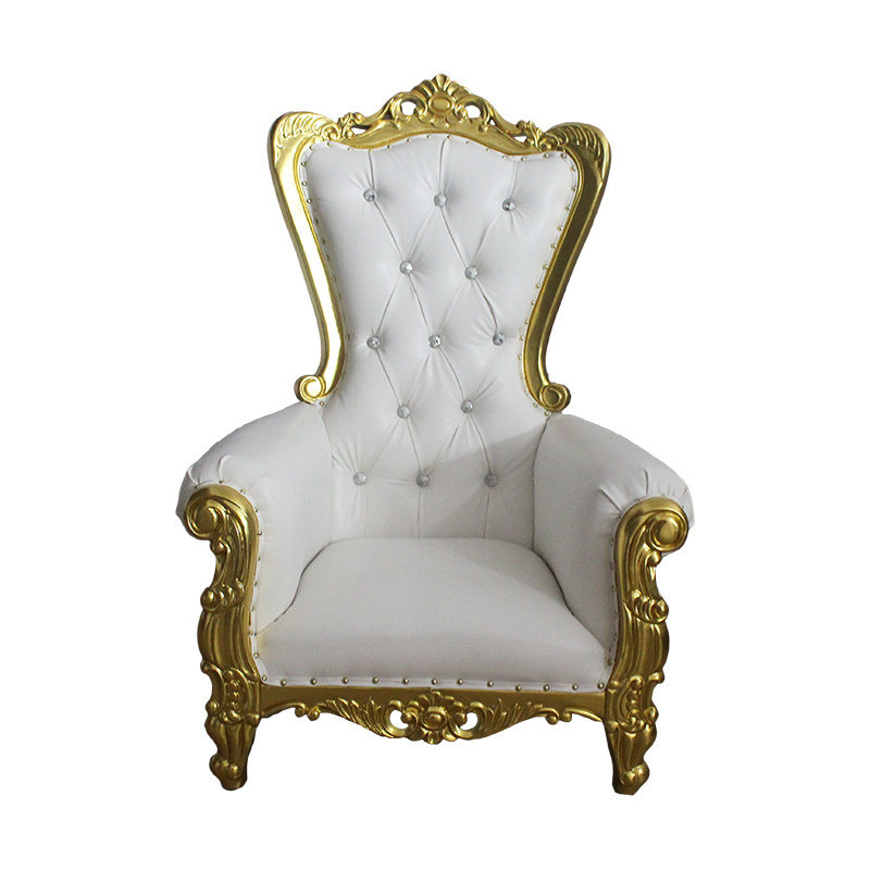 Modern White Leather Throne Chair Antique Style for Wedding Reception for Hotel Furniture and Event Decor