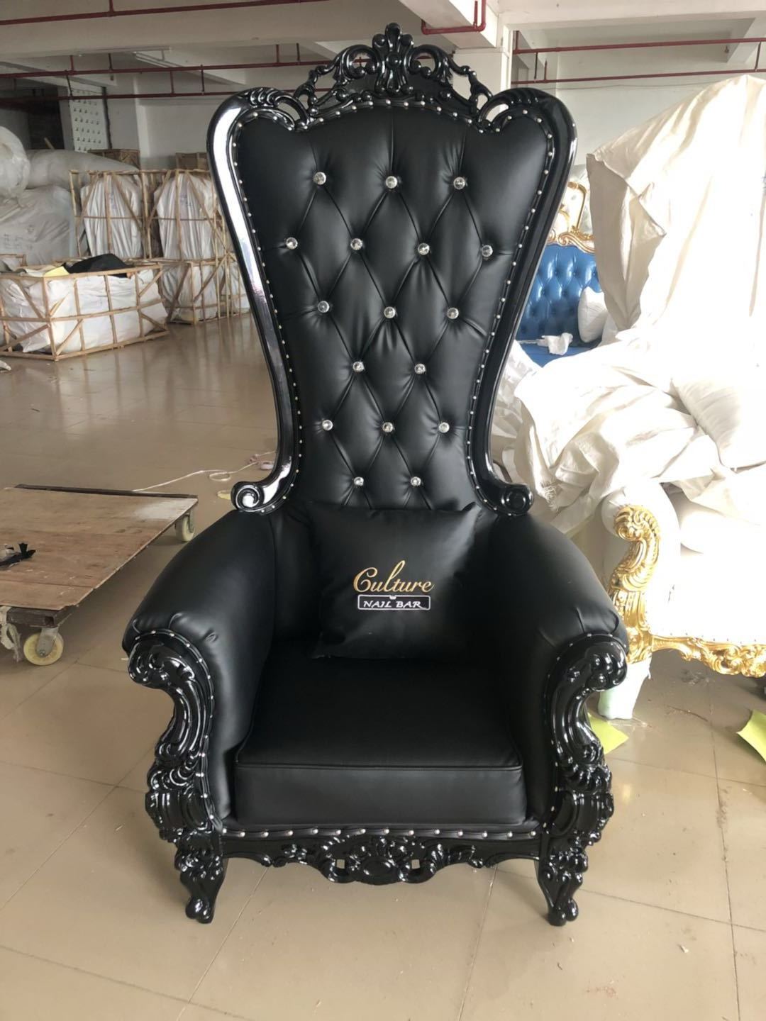 Modern Luxury King Throne Chair for Wedding Black Bride and Groom Chair for Dining Outdoor Living Room Hotel Chairs