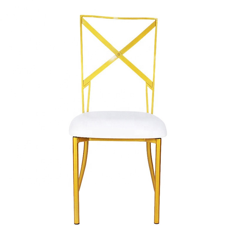 Gold and white Chameleon Chair used chiavari chairs for sale cheap wedding chairs rentals