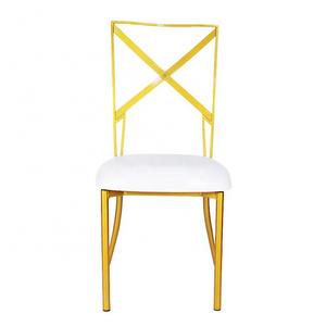 Gold and white Chameleon Chair used chiavari chairs for sale cheap wedding chairs rentals