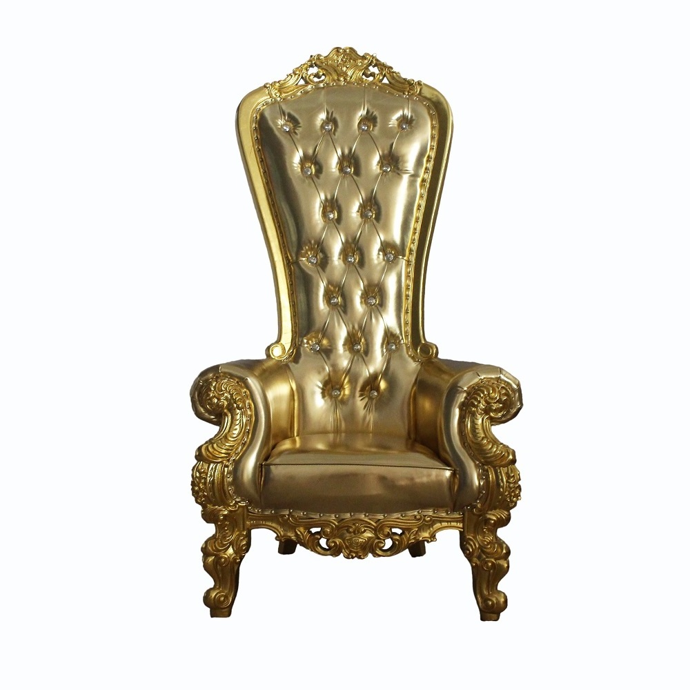 Luxury  fancy high back wedding chair king and queen throne chairs for sale