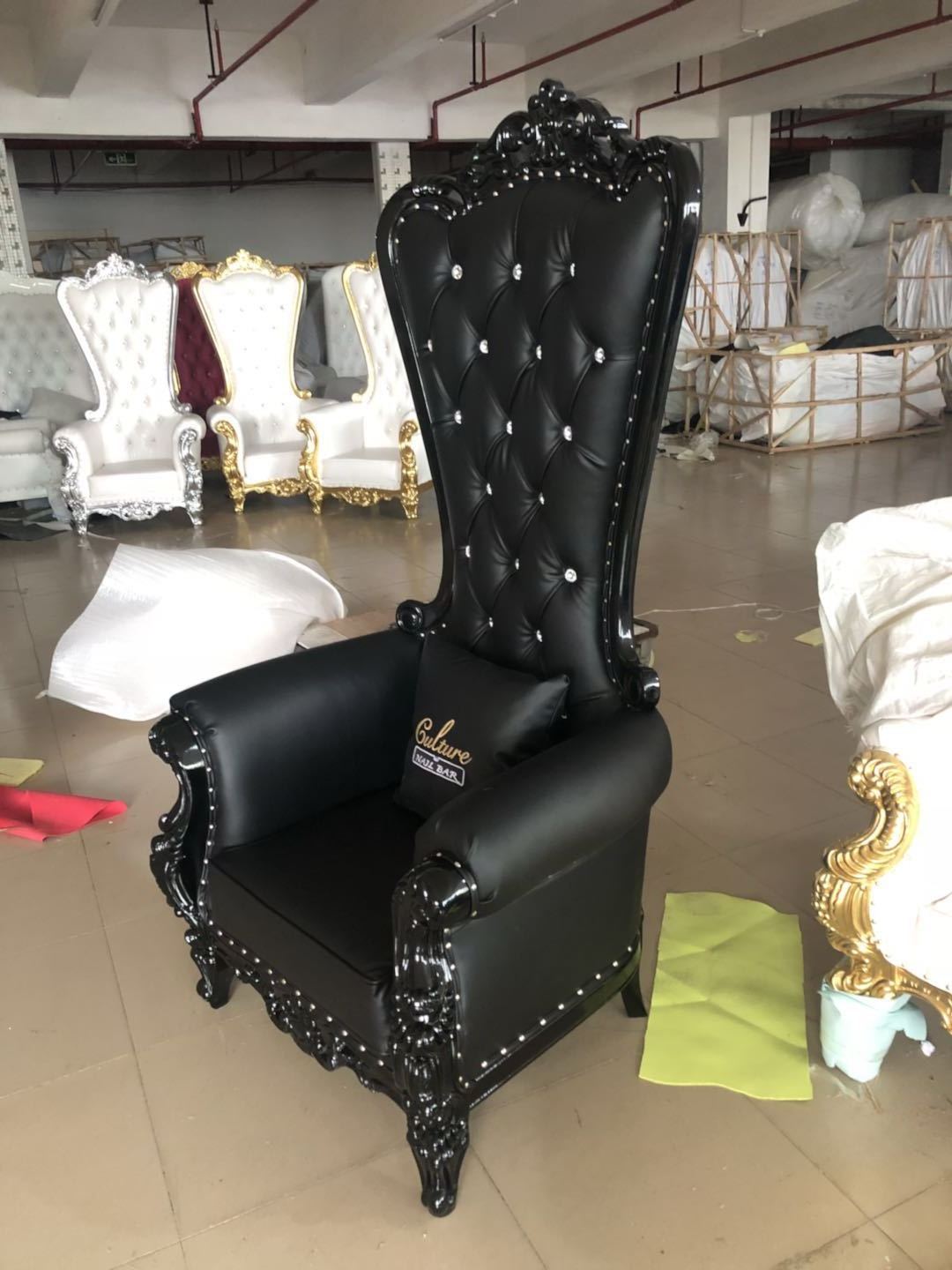 Modern Luxury King Throne Chair for Wedding Black Bride and Groom Chair for Dining Outdoor Living Room Hotel Chairs