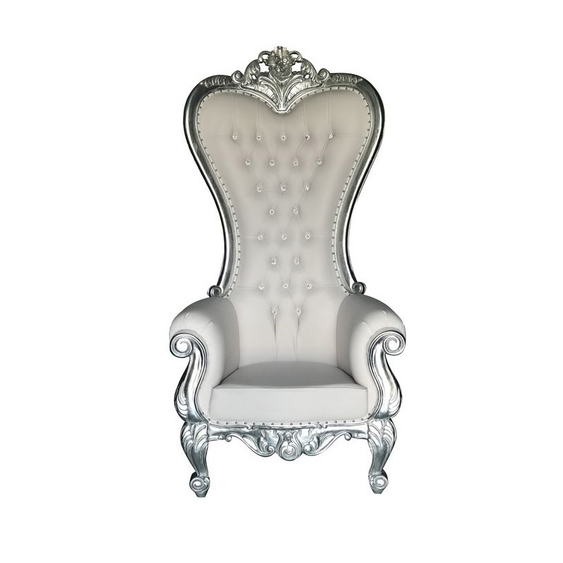 Modern High Back Wedding King Throne Chair Antique Style for Bride and Groom for Hotel Villa Dining Furniture Rental