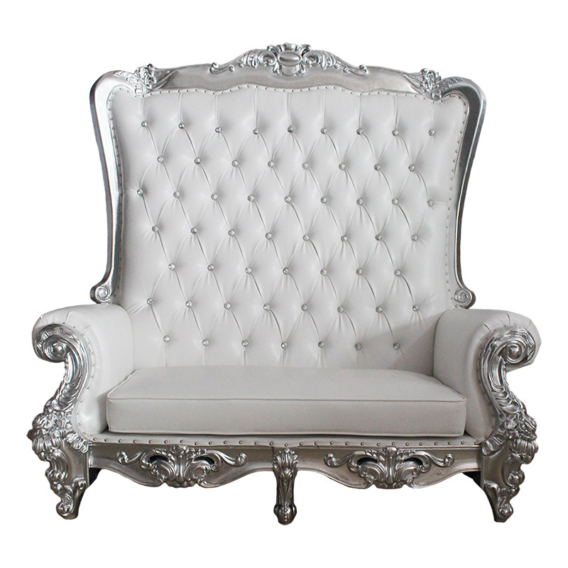 Modern White Leather Throne Chair Antique Style for Wedding Reception for Hotel Furniture and Event Decor