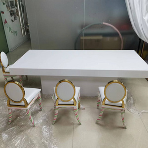 Kids rectangular white PVC table for party weeding and events