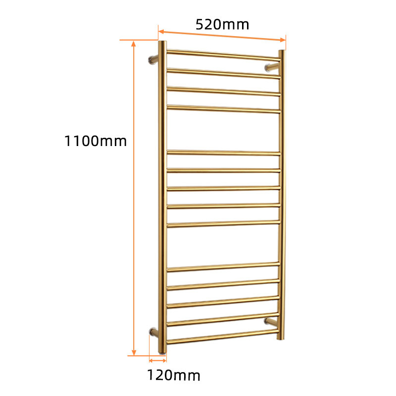 Golden Luxury Bathroom Stainless Steel Towel Warmer Electric Heated Towel Rail Wall Mounted Bathroom Towel Racks