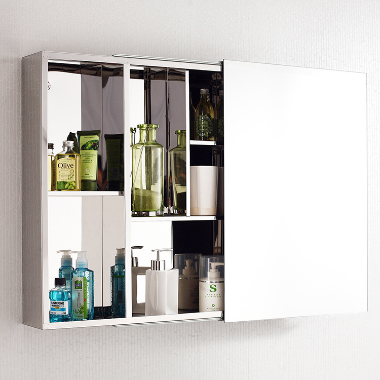 Three Doors Bathroom Medicine Cabinet With Mirror Sliding Door Bathroom Cabinet Mirror Cabinet 7094