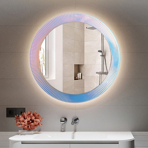 Round Mirror Metal Frame Bathroom Decorative Wall Mirror With Led Light Led Mirror For Beauty Salon