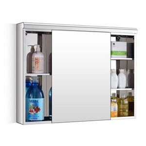 Contemporary style Wall mount glass display bathroom mirror cabinet