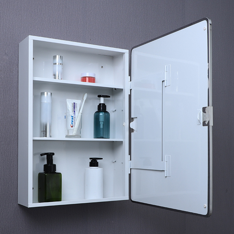 Modern Luxury Wall Mounted Waterproof White Storage Bathroom Furniture Medicine Medicine Cabinet Vanity Set With Mirror