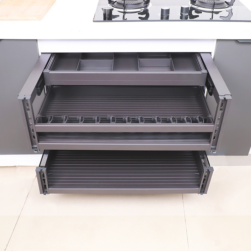 Hot Selling Organizer Drawer 2 Tier Kitchen Cabinet Pull Out Basket