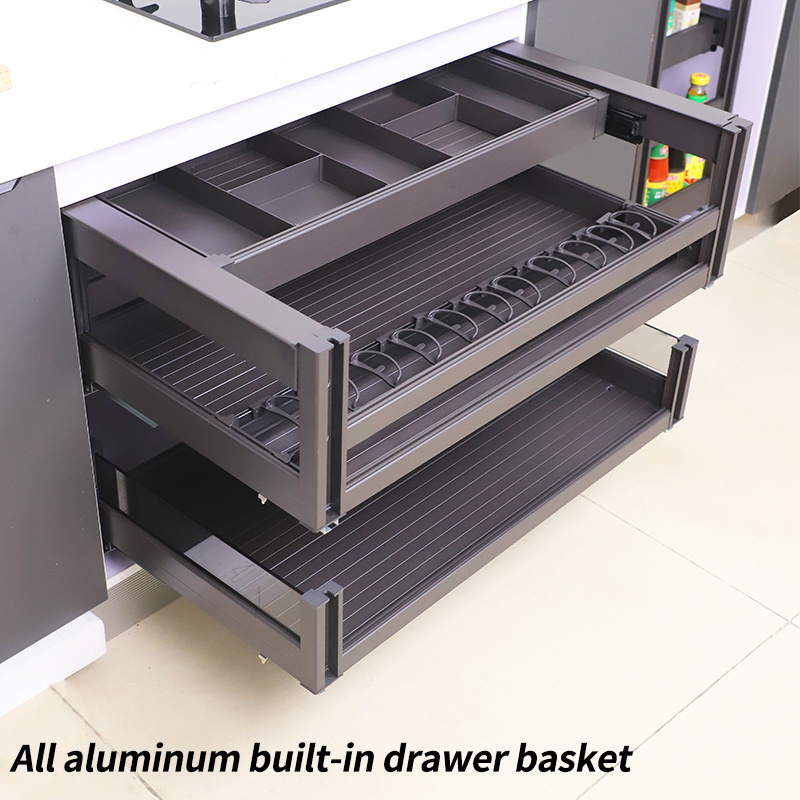 Hot Selling Organizer Drawer 2 Tier Kitchen Cabinet Pull Out Basket