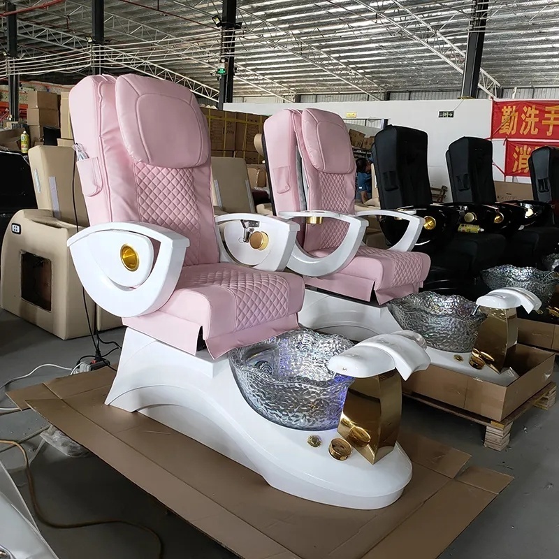 Beauty pink salon chairs salon furniture salon chair Modern manicure Electric massage Pedicure chairs luxury pink sets