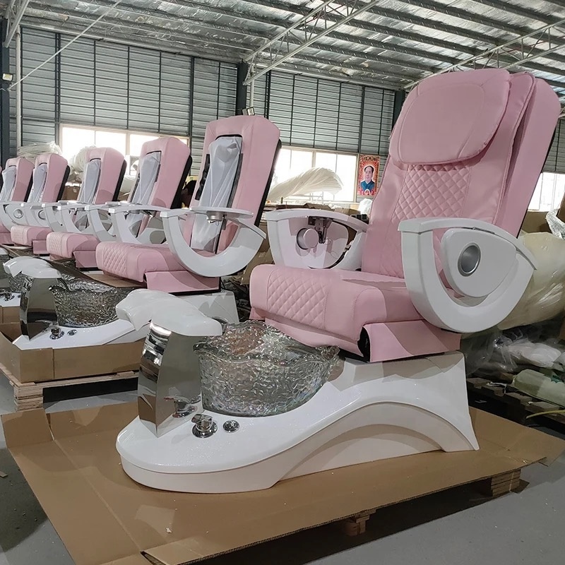 Beauty pink salon chairs salon furniture salon chair Modern manicure Electric massage Pedicure chairs luxury pink sets